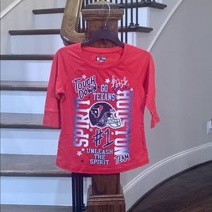 Girls Houston Texans 3/4 Sleeve Tee